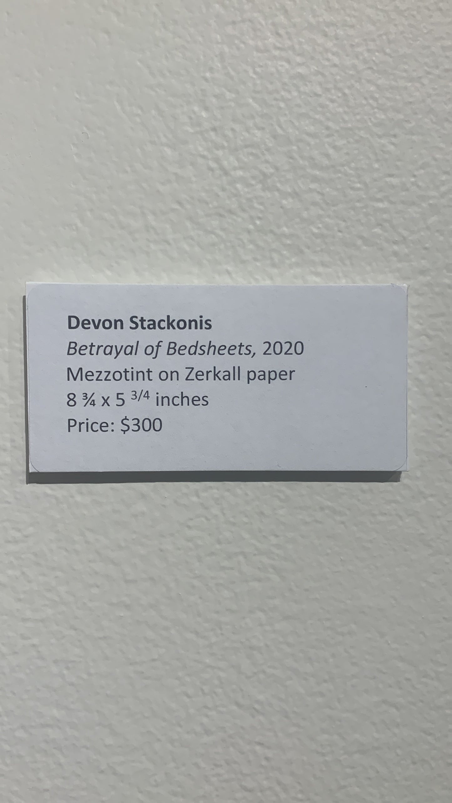 DEVON STACKONIS, Betrayal of Bedsheets, 2020