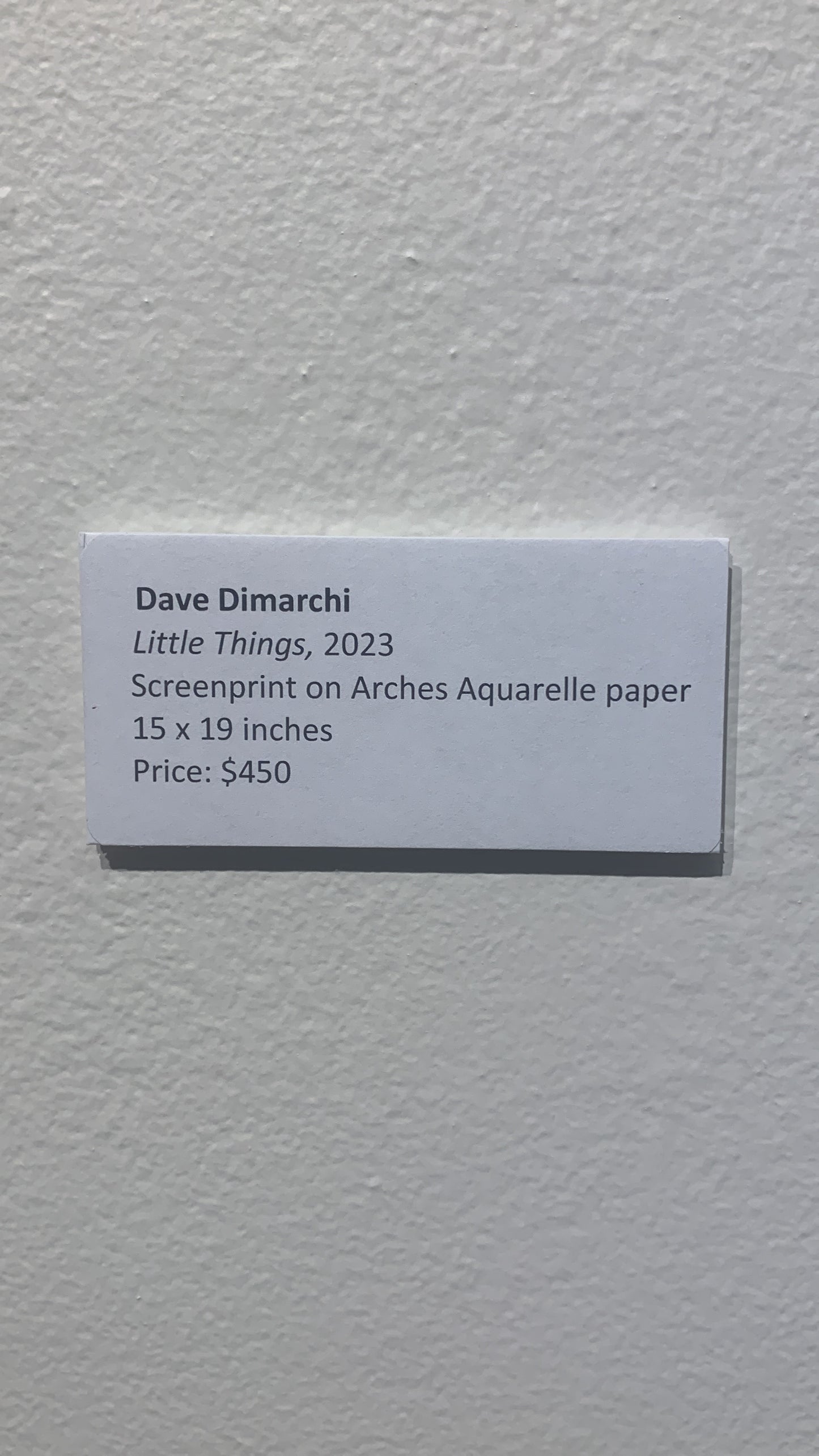 DAVE DIMARCHI, Little Things, 2023