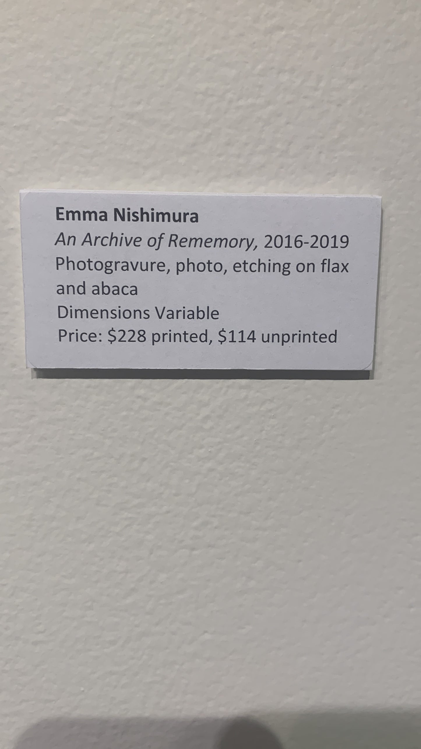 EMMA NISHIMURA, An Archive of Rememory (printed bundles), 2016-2019
